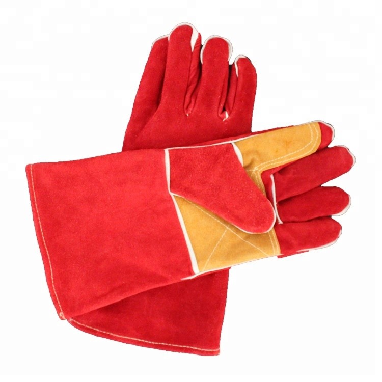 36cm Long Cowhide Leather Reinforced Soldering Gloves